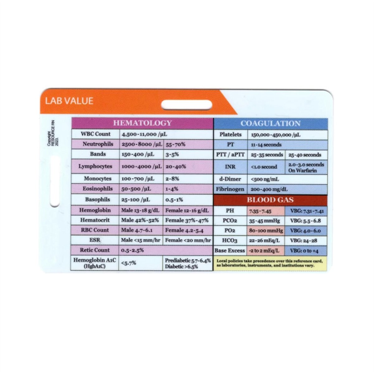 AA77 NEW  Lab Value and Order  - Medical Lab Values review and price