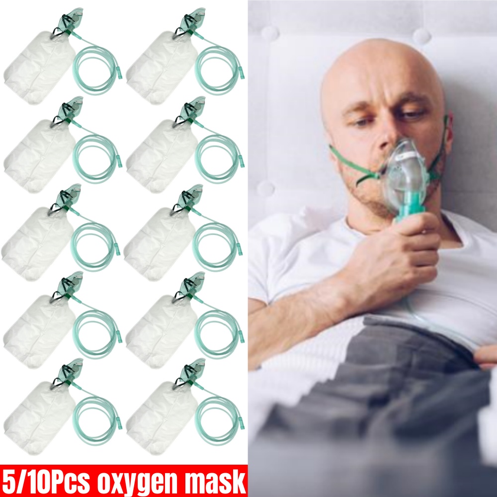 5-10Pcs Disposable Adult High  - Oxygen Mask Non-Rebreather review and price